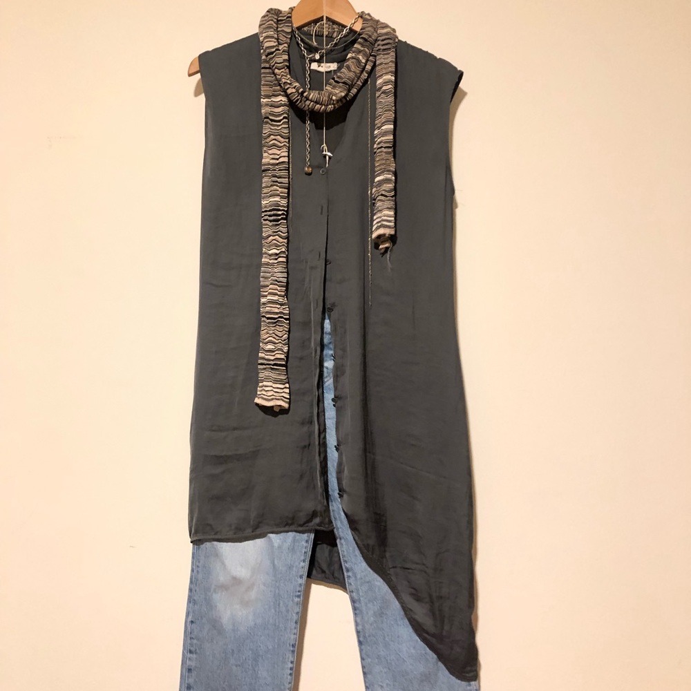 Helmut Lang - Asymmetric Silk Button Up